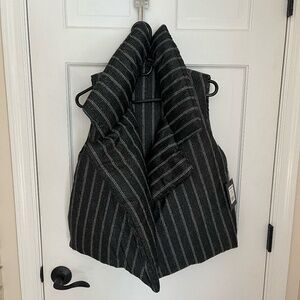 NWT Norma Kamali Double Pinstripe Tweed Sleeping Bag Vest
